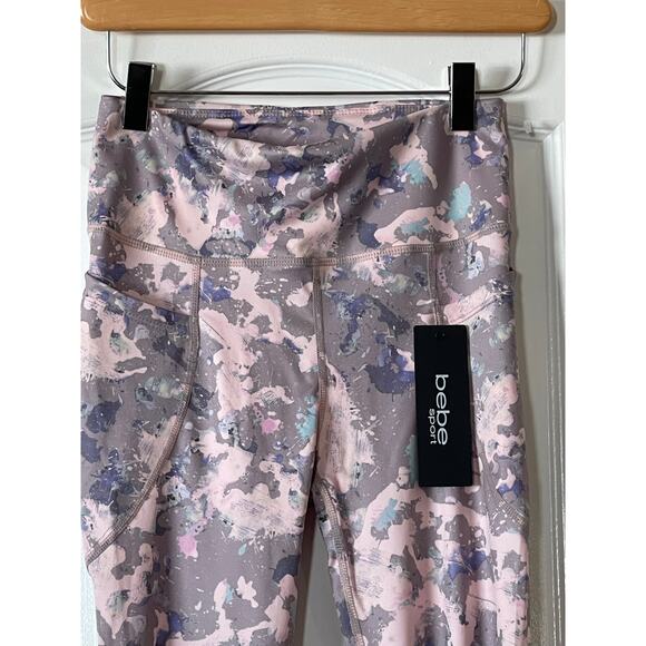 NWT Bebe Sport leggings multicolor pockets Small - Picture 2 of 7